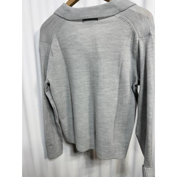 Banana Republic Sweater Womens Small Petite Cream Collared Pullover Knit Top - Picture 4 of 6